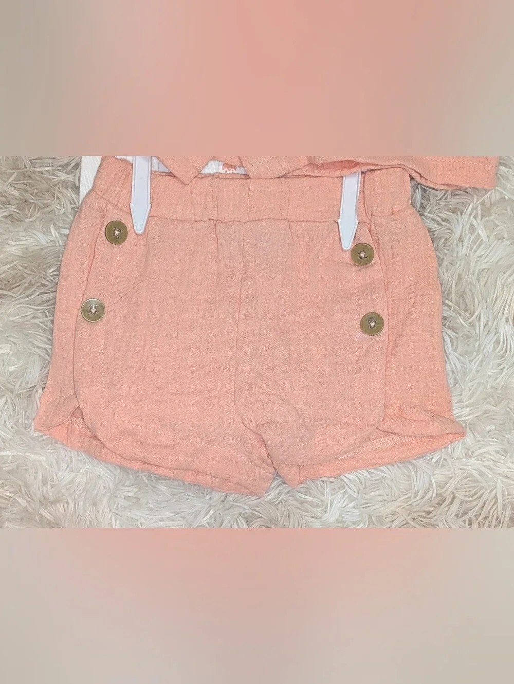 NWT, Rachel Zoe,Peach,4pc- Matching Shorts & Top, Onesie & Headband-0/3 OR 3/6mt